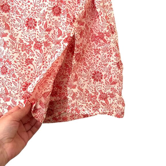 FREE PEOPLE Floral Cotton Mini Skort Red Sz 8 - Picture 3 of 6
